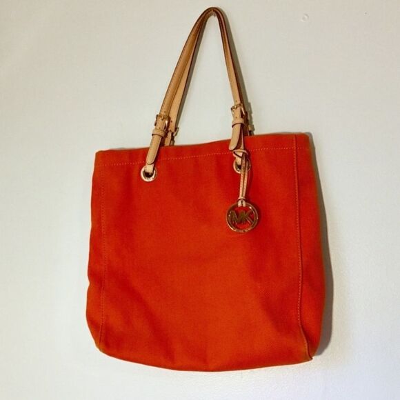 Michael Kors Bags New Micheal Kors Large Jet snap top closure Tote Orange Orange - Picture 1 of 10